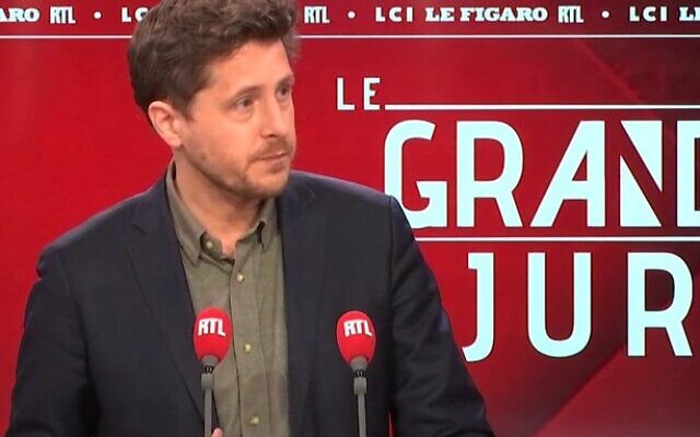 Julien Bayou dans le « Grand Jury » RTL-Le Figaro-LCI, le 18 avril 2021. (Crédit : capture d’écran RTL-Le Figaro-LCI)