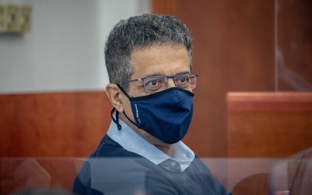 L'ancien PDG de Walla, Ilan Yeshua, au tribunal de district de Jérusalem pour le procès pour corruption du Premier ministre Benjamin Netanyahu, le 7 avril 2021. (Yonatan Sindel/Flash90) L'ancien PDG de Walla, Ilan Yeshua, au tribunal de district de Jérusalem pour le procès pour corruption du Premier ministre Benjamin Netanyahu, le 7 avril 2021. (Yonatan Sindel/Flash90)