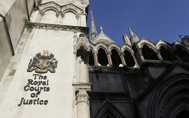 La cour royale de Justice qui héberge la Haute-cour de Londres, le 19 janvier 2021. (Crédit : AP Photo/Kirsty Wigglesworth) La cour royale de Justice qui héberge la Haute-cour de Londres, le 19 janvier 2021. (Crédit : AP Photo/Kirsty Wigglesworth)