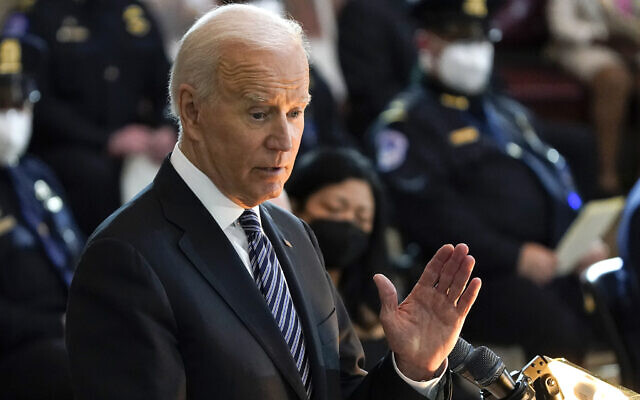 Le président américain Joe Biden au Capitole à Washington, le 13 avril 2021. (AP Photo/J. Scott Applewhite, Pool)