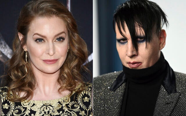 L’actrice Esmé Bianco à l’avant-première de la saison finale de "Game of Thrones" de HBO à New York, le 3 avril 2019 ; et le musicien Marilyn Manson à la Vanity Fair Oscar Party à Beverly Hills, en Californie. (Crédit : Evan Agostini / Invision / AP)