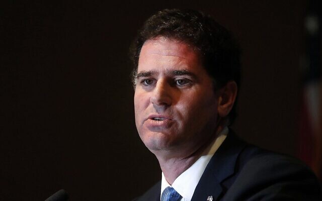 Ron Dermer, ambassadeur d'Israël aux États-Unis, s'exprime à l'Economic Club of Detroit à Détroit, dans le Michigan, le 4 juin 2018. (AP Photo/Paul Sancya) Ron Dermer, ambassadeur d'Israël aux États-Unis, s'exprime à l'Economic Club of Detroit à Détroit, dans le Michigan, le 4 juin 2018. (AP Photo/Paul Sancya)