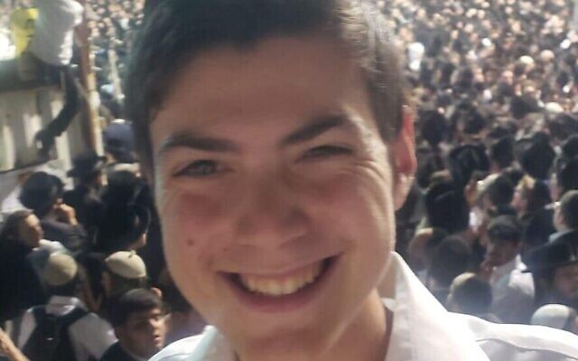 Donny Morris, 19 ans, originaire du New Jersey, l'une des 45 victimes de la bousculade géante du mont Meron pendant Lag BaOmer. (Autorisation)