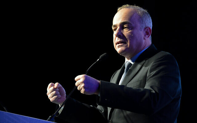 Le ministre de l'Energie, Yuval Steinitz, s'exprime lors d'une conférence à Tel Aviv, le 27 février 2019. (Flash90)
