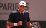 Aslan Karatsev lors d'un match à l'Open de France à Paris, le 3 juin 2021. (Crédit : Adam Pretty/Getty Images)