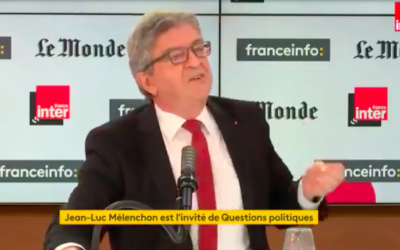 Jean-Luc Mélenchon dans l'émission "Questions politiques" (France Inter/Le Monde/Franceinfo), le 6 juin 2021. (Capture d’écran France Inter/Le Monde/Franceinfo)