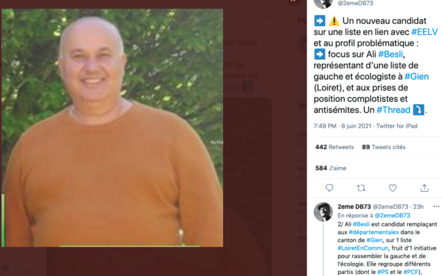 Ali Besli, candidat remplaçant aux prochaines élections départementales sur une liste du Loiret en lien avec des partis de gauche, est accusé d’avoir exprimé des positions complotistes et antisémites sur les réseaux sociaux.