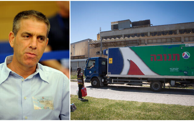 À gauche, le PDG de Tnuva, Eyal Malis, lors d'une réunion d'une commission de la Knesset le 19 juin 2011 ; à droite, une usine de Tnuva près de Jérusalem le 1er mai 2015. (Crédit : Gili Yaari,Miriam Alster/Flash90) À gauche, le PDG de Tnuva, Eyal Malis, lors d'une réunion d'une commission de la Knesset le 19 juin 2011 ; à droite, une usine de Tnuva près de Jérusalem le 1er mai 2015. (Crédit : Gili Yaari,Miriam Alster/Flash90)