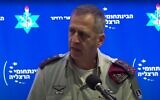 Le chef d'état-major Aviv Kohavi en conférence, le 9 juin 2021. (Capture d'écran)