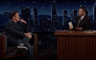 Quentin Tarantino lors du talik-show de Jimmy Kimmel le 22 juin 2021 (capture d'écran Youtube)