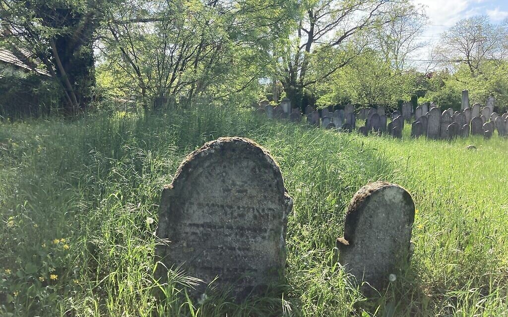 L'ancien cimetière juif de Nagyteteny, le 11 mai 2021. (Crédit : Yaakov Schwartz/ Times of Israel)