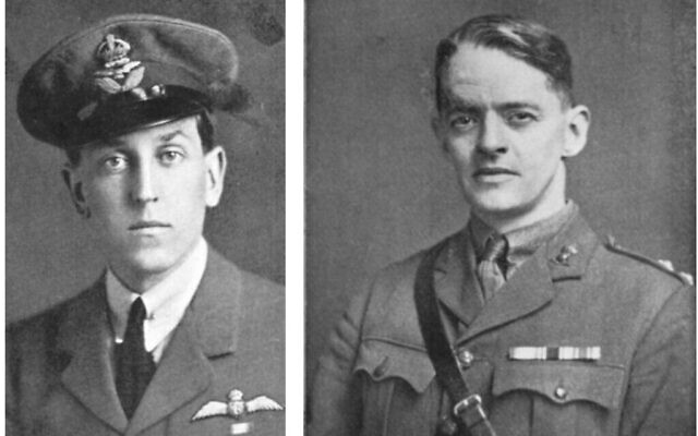 De gauche à droite : Cedric Waters Hill, vers 1915, et Elias Henry Jones, vers 1915. (Crédit : Jones, "The Road to En-Dor", 1919).