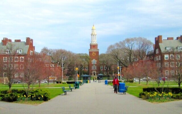 Une vue du campus au  Brooklyn College, qui fait partie de la City University de New York (Crédit : CC BY-SA Beyond My Ken/Wikimedia Commons)