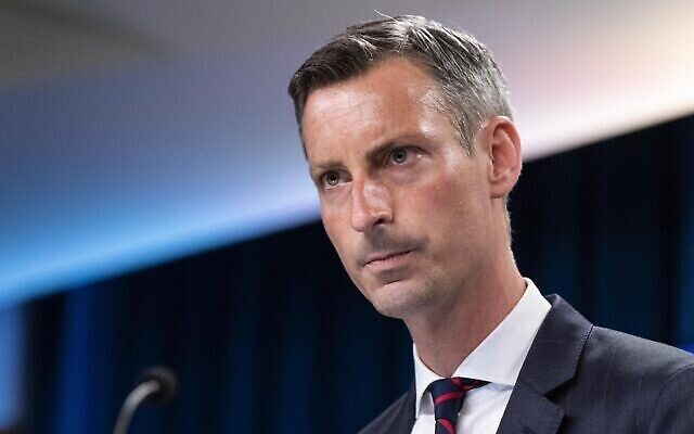 Le porte-parole du Département d'État américain, Ned Price, lors d'un point de presse au Département d'État à Washington, le 7 juillet 2021. (AP Photo/Alex Brandon, File) Le porte-parole du Département d'État américain, Ned Price, lors d'un point de presse au Département d'État à Washington, le 7 juillet 2021. (AP Photo/Alex Brandon, File)