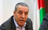 Le Commissaire aux Affaires civiles de l'Autorité palestinienne Hussein al-Sheikh (Crédit : WAFA)