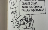 Le dessin de Joann Sfar dénonçant l’antisémitisme censuré par Facebook et Instagram, en 2021. (Crédit : Joann Sfar)