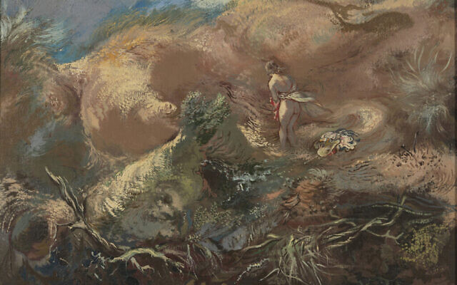 Détail de "La tempête approchante" de George Grosz, 1940. (Whitney Museum of American Art, New York/ © Estate of George Grosz / Licensed by VAGA at Artists Rights Society (ARS)/ Jewish Museum NYC)