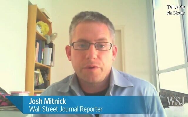 Le journaliste correspondant au Moyen-Orient Josh Mitnick (Capture d'écran/WSJ) Le journaliste correspondant au Moyen-Orient Josh Mitnick (Capture d'écran/WSJ)