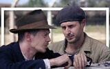 Steve Buscemi et David Arquette dans 'The Grey Zone' (Capture d'écran via Lionsgate Entertainment; Photo illustration by Grace Yagel via JTA)