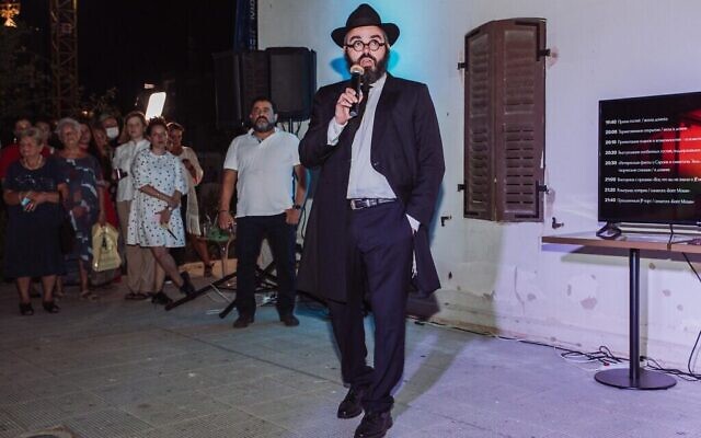 Le rabbin Yosef Khersonsky lors de l'inauguration de la nouvelle synagogue de la congrégation de Jewish Point à Tel Aviv. (Autorisation)