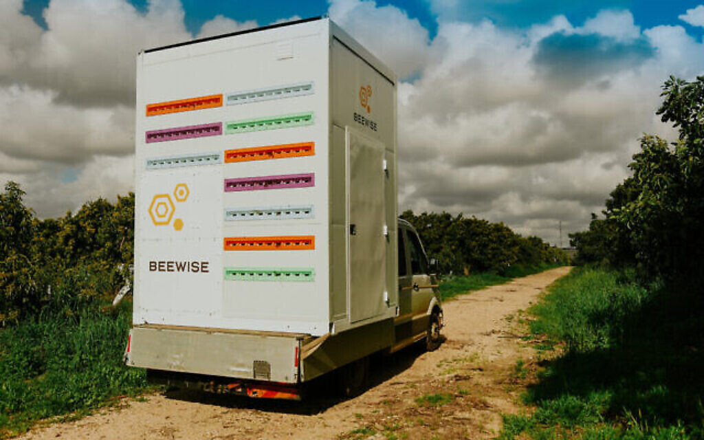 Le Beehome de Beewise est un conteneur en acier converti qui prend soin des colonies d'abeilles 24 heures sur 24. (Crédit : Autorisation)