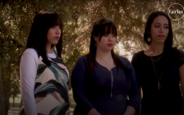 Les trois sœurs accusant Malka Leifer d'abus sexuels, avec Dassis Erlich au centre (capture d'écran YouTube) Les trois sœurs accusant Malka Leifer d'abus sexuels, avec Dassis Erlich au centre (capture d'écran YouTube)