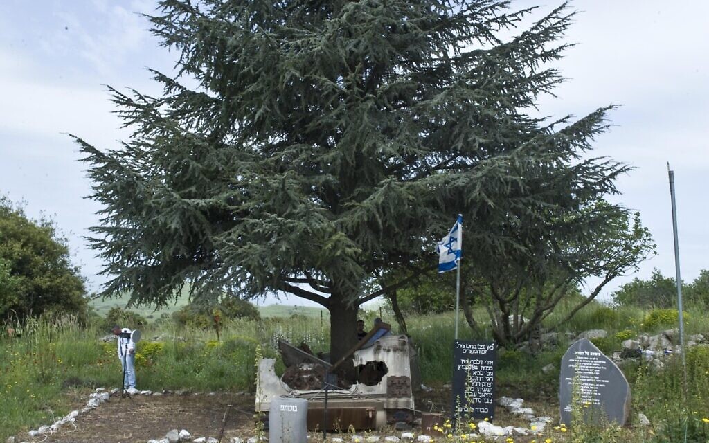 L'Andarta du figuier et du cèdre sur le plateau du Golan. (Crédit : Autorisation de la famille Peled) L'Andarta du figuier et du cèdre sur le plateau du Golan. (Crédit : Autorisation de la famille Peled)