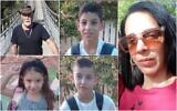 Les victimes d'un accident entre un bus et plusieurs véhicules en Haute Galilée, le 30 septembre : le chauffeur de bus Asher Basson, Liam Ben-Eli, Moran Ben-Eli, Dekel Ben-Eli et Annael Ben-Eli. (Autorisation)