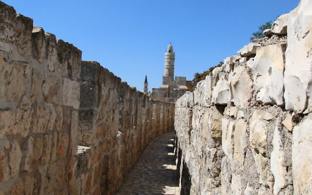 Une photo de la vue à l'intérieur des remparts de la Vieille Ville de Jérusalem. (Crédit : Shmuel Bar-Am)