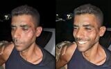 Zakaria Zubeidi après avoir été recapturé dans le nord d'Israël en date du 11 septembre, à gauche, et sur une photo retouchée où il sourit. (Autorisation)
