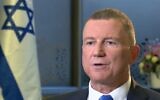 Capture d'écran de la vidéo du député du Likud Yuli Edelstein lors d'une interview avec la Douzième chaine, le 11 octobre 2021. (Crédit : Douzième chaine)