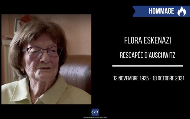 Flora Eskenazi. (Crédit : CRIF) Flora Eskenazi. (Crédit : CRIF)