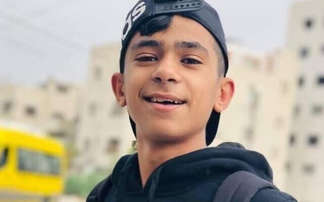 Mohammed Daadas, 13 ans, qui aurait été abattu par des soldats lors d'affrontements en Cisjordanie, le 5 novembre 2021. (Autorisation)