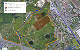 Une carte aérienne du site de l'ancien camp de concentration de Plaszow préparée par l'organisation FestivALT. (Crédit : FestivALT)