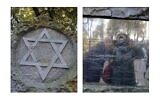Des vandales ont utilisé un objet tranchant pour profaner un mémorial aux victimes de la Shoah à Oviedo, en Espagne, le 12 novembre 2021. (Crédit :  Fédération des communautés juives d'Espagne via JTA)