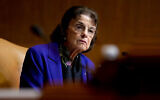 La sénatrice américaine Dianne Feinstein assiste à une audience de la sous-commission des crédits du Sénat, au Capitole à Washington, le 9 juin 2021. (Crédit : Stefani Reynolds/The New York Times via AP)