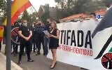 Isabel Peralta, jeune militante néo-nazie espagnole, a exprimé son soutien au Hamas. (Crédit : VisáVis via Centre Simon Wiesenthal)
