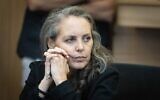 La députée du Meretz, Gaby Lasky, assistant à une réunion du Comité des dispositions à la Knesset, le 21 juin 2021. (Crédit : Yonatan Sindel/Flash90)