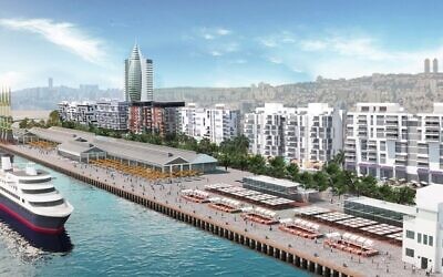 Représentation artistique du projet de train pour Haïfa. (Crédit : Amir Mann/Ami Shinar Architects & Planners Ltd.