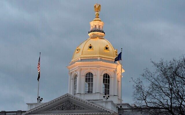 La Maison de l'État du New Hampshire à Concord, le 3 février 2020. (Crédit : Joseph Prezioso/AFP via Getty Images via JTA) La Maison de l'État du New Hampshire à Concord, le 3 février 2020. (Crédit : Joseph Prezioso/AFP via Getty Images via JTA)
