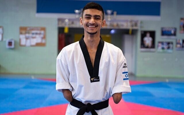 Assaf Yasur aux Championnats du monde de para-taekwondo à Istanbul, en Turquie, le 11 décembre 2021. (Crédit : Fédération israélienne de taekwondo) Assaf Yasur aux Championnats du monde de para-taekwondo à Istanbul, en Turquie, le 11 décembre 2021. (Crédit : Fédération israélienne de taekwondo)