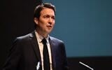 Cette photo d'archives prise le 20 janvier 2020 montre le député du parti de droite français Les Républicains (LR) Guillaume Peltier adressant ses vœux de Nouvel An à Romorantin-Lanthenay, dans le centre de la France. (Crédit : GUILLAUME SOUVANT / AFP)