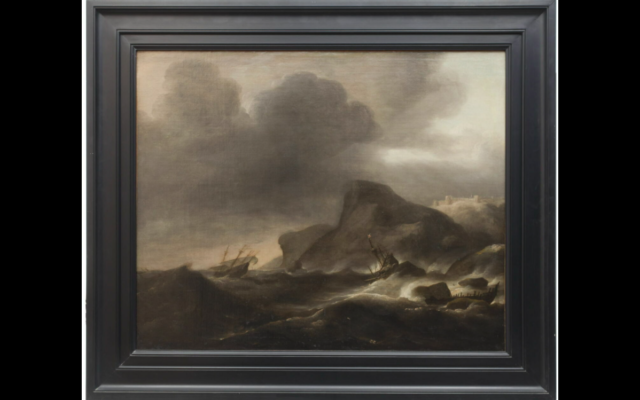 "Bateaux sur une mer agitée près d’une côte rocheuse", Anonyme. (Crédit : 2017 Musée du Louvre / Bertrand Legros)