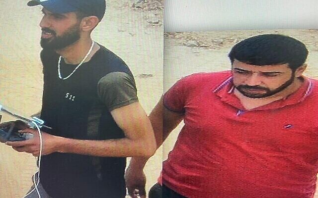Des membres affiliés au Hezbollah manipulent un drone du groupe terroriste libanais, le 7 janvier 2022 (Crédit : Porte-parole de Tsahal) Des membres affiliés au Hezbollah manipulent un drone du groupe terroriste libanais, le 7 janvier 2022 (Crédit : Porte-parole de Tsahal)