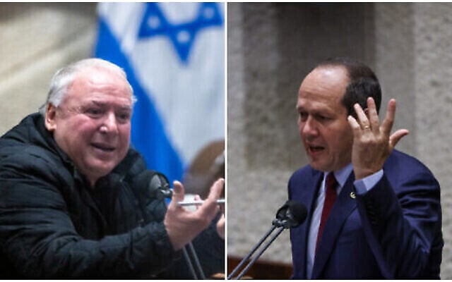 David Amsalem (L) et Nir Barkat (R) (Flash90)