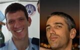 Le Lieutenant-colonel Erez Sachyani (à droite) et le Major Chen Fogel, qui ont été tués dans un accident d'hélicoptère le 3 janvier 2022 (Crédit : porte-parole de l'armée israélienne)