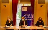Raphaël Sodini, préfet délégué pour l'égalité des chances, Maryvonne Caillibotte, procureur de la République, et Brigitte Lacoste, directrice académique adjointe. (Crédit : Twitter @Prefet78)