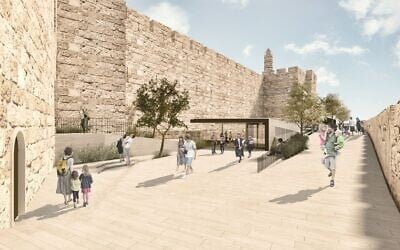 Le pavillon d'entrée Patrick et Lina du musée rénové de la Tour de David, dont l'ouverture est prévue fin 2022 (Avec l'aimable autorisation de Kimmel Eshkolot Architects)