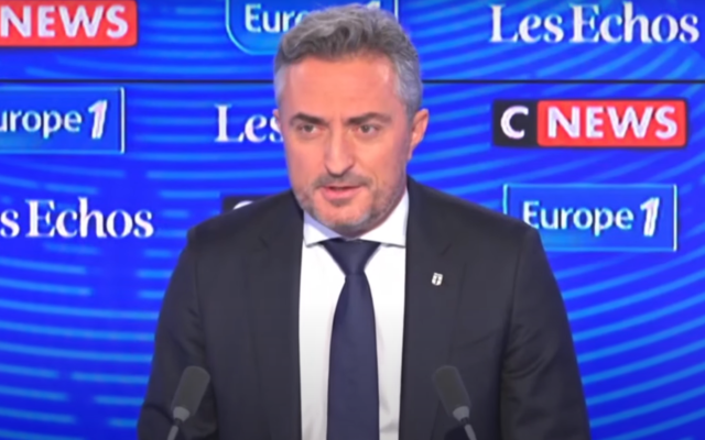 Stephane Ravier au Grand rendez-vous Europe 1-Cnews, le 13 février 2022. (Capture d'écran)