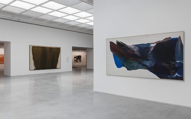 Une des salles de l'exposition "Fields of Abstraction", au Musée d'Israël jusqu'en octobre 2022 (Crédit : autorisation Eli Posner/Musée d'Israël)